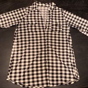 Plus Size Black/White Shirt Dress